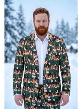 Men's Suitmeister Buddy the Elf Christmas Blazer sz Medium